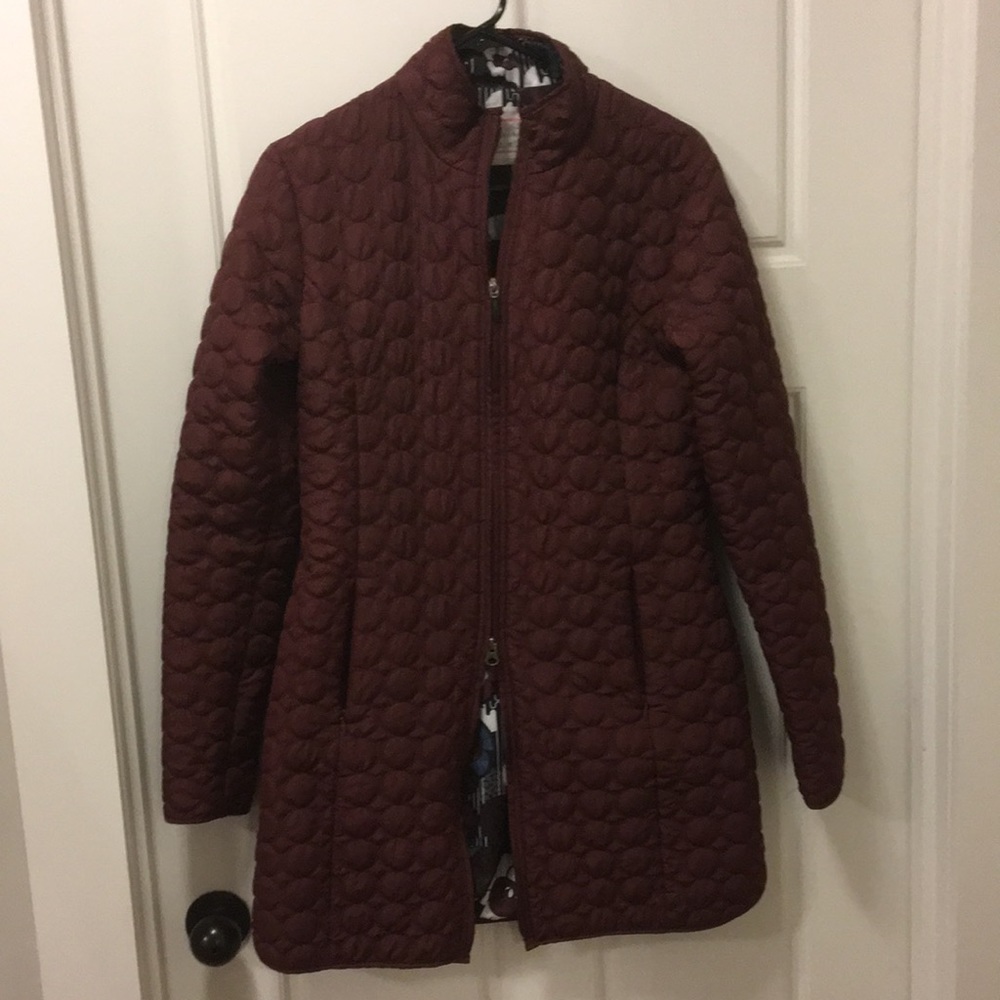 Burgundy Aventura Quilted Coat. Size Small. - Picture 2 of 11